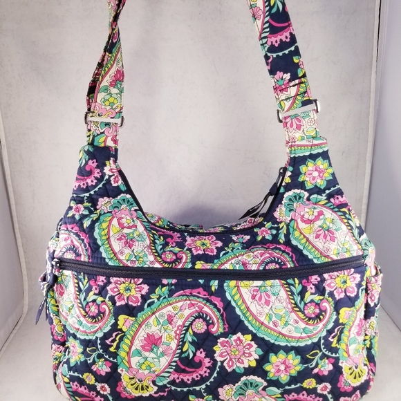 VERA BRADLEY TULIP GARDENIA POPPY FLOWERS PAISLEY TOTE SHOPPER SHOULDER BAG PURS - Picture 5 of 10